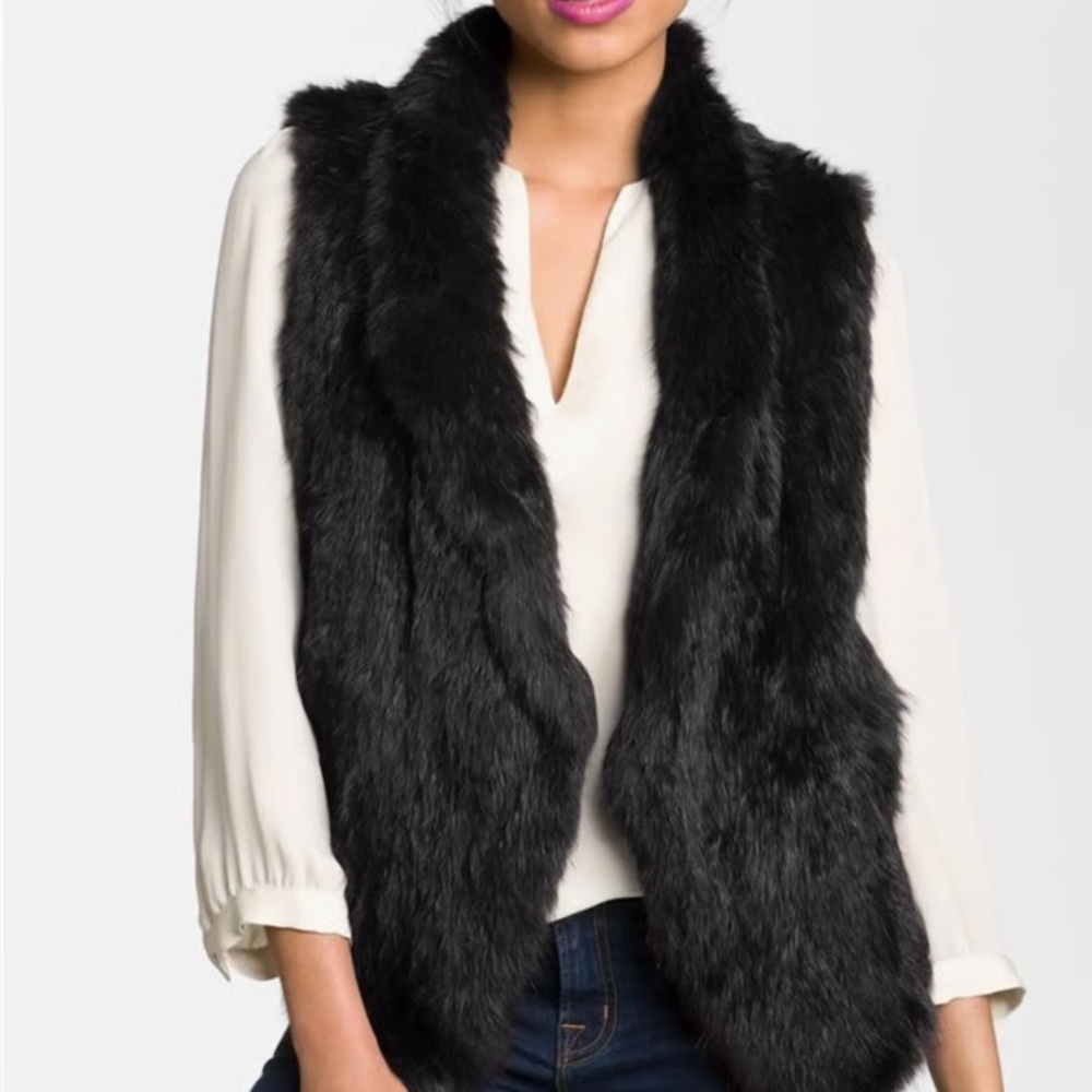 June | Black Fur Vest